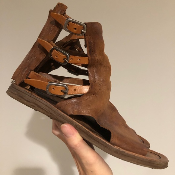 A.S.98 - cognac leather sandals - Picture 2 of 8